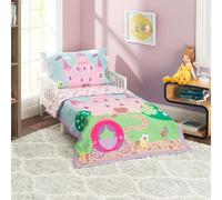 EVERYDAY KIDS Juego de Ropa de Cama Infantil de 4 Piezas, Princess Storyland, Incluye edredón, sábana encimera, sábana Bajera y Funda de Almohada Reversible