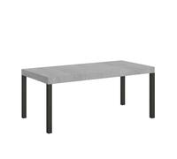 Mesa extensible 90x90/246 cm Everyday Premium Estructura de cemento Antracita - Itamoby
