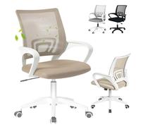 EveryKip Original® Silla Escritorio Ergonomica Ajustable con Apoyo Lumbar| Ruedas Anti-Arañazos 360° | Silla Juvenil (Beige)
