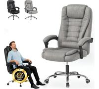 EveryKip Silla de Oficina Profesional con Respaldo Alto 360° - Sillón Acolchado y Reclinable Cojín Lumbar, Altura Ajustable Ergonomico Alfombra Bebe Acolchada Plegable (Gris)