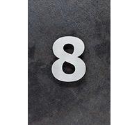 EVI Herrajes | Número para Casas de Acero Inoxidable | Nº 8 | 80 mm | Para Paredes, Fachadas, Portales o Puertas | Fijación con Pernos | Para Exterior e Interior | Mod.0641808CPAM