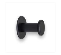 EVI Herrajes Percha de Baño | Colgador de Pared de Acero Inoxidable | Lacado Negro | Para Colgar Ropa, Abrigos o Toallas| Toallero Adhesivo y/o Tornillo | 190DUALNG