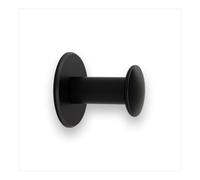 EVI Herrajes Percha de Baño | Colgador de Pared de Acero Inoxidable | Lacado Negro | Para Colgar Ropa, Abrigos o Toallas | Toallero Adhesivo y/o Tornillo | 188DUALNG