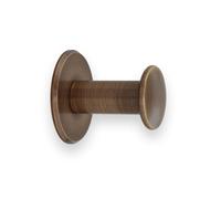 EVI Herrajes Percha de Baño | Colgador de Pared de Latón | Acabado Cuero Envejecido | Para Colgar Ropa, Abrigos o Toallas | Toallero Adhesivo y/o Tornillo | 188DUALLCU