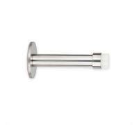 EVI Herrajes | Tope Adhesivo de Puerta para Colocación en Pared | Ø90 x 45 mm | Acero Inoxidable | Goma Blanca | Amortiguador Anti Golpes | 040128BADAM