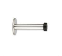 EVI Herrajes | Tope Adhesivo de Puerta para Colocación en Pared | Ø90 x 45 mm | Acero Inoxidable - Goma Negra | Amortiguador Anti Golpes | Mod. I-128ADAM