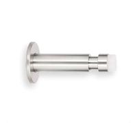 EVI Herrajes | Tope Adhesivo para Pared Regulable| 88-125 mm | Acero Inoxidable Mate - Goma Blanca | Instalación Dual: Adhesivo o Tornillo + Taco de Sujeción | Mod. I-182BDUALAM