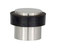 EVI Herrajes | Tope de Puerta | 20 x 20 mm | Goma Negra de Silicona Natural | Acero Inoxidable Acabado Mate | Incluye Tornillo + Taco de Sujeción | Mod. I-157