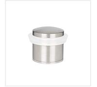 EVI Herrajes | Tope de Puerta | Ø28x30mm | Base Roscada | Acero Inoxidable - Goma Blanca | Acabado Mate | Incluye Tornillo + Taco de Sujeción | Mod. I-20228BCBAM