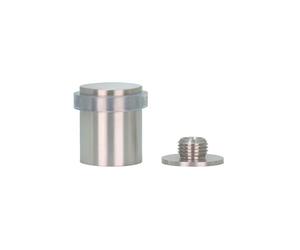 EVI Herrajes | Tope de Puerta | Acero Inoxidable | Ø24x30mm | Base Roscada Atornillada | Acabado Mate | Incluye Tornillo + Taco de Sujeción | Mod. I-199/24X30TCBAM