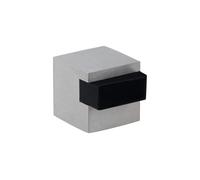 EVI Herrajes | Tope de Puerta Adhesivo | 20x20x20mm | Goma Negra de Silicona Natural | Cuadrado | Acero Inoxidable | Gran Adhesión | 100% Funcional | Mod. I-197/20