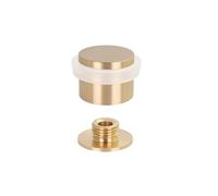 EVI Herrajes | Tope de Puerta Adhesivo | Ø24x20mm | Base Roscada | Latón Acabado Mate - Goma Blanca| Incluye Tornillo + Taco de Sujeción | Mod. I-191/24x19BDUALLMT