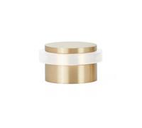 EVI Herrajes | Tope de Puerta Adhesivo | Ø28x20mm | Goma Blanca de Silicona Natural | Latón Acabado Mate | Fijación Sencilla | 100% Funcional | Mod. I-103/28