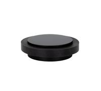 EVI Herrajes | Tope de Puerta Adhesivo | Ø35x12 mm | Goma Negra de Silicona Natural | Acero Inoxidable | Lacado Negro | Gran Adhesión | 100% Funcional | Mod. I-203 35X12-NG