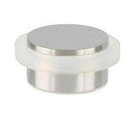 EVI Herrajes | Tope de Puerta Adhesivo |Ø35x20mm | Acero Inoxidable Acabado Mate - Goma Blanca | Gran Adhesión | 100% Funcional | Mod. I-203/35x19B