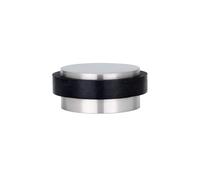 EVI Herrajes | Tope de Puerta Adhesivo Mini | Ø24x12 mm | Goma Negra de Silicona Natural | Acero Inoxidable Acabado Mate | Gran Adhesión | 100% Funcional | Mod. I-163X12AM