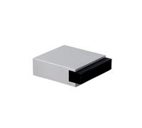 EVI Herrajes | Tope de Puerta Adhesivo Mini | 35x35x14mm | Goma Negra | Cuadrado | Acero Inoxidable | Gran Adhesión | 100% Funcional | Mod. I-197/25x14AM
