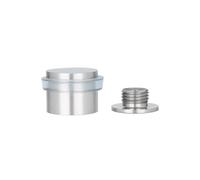 EVI Herrajes | Tope de Puerta Adhesivo o con Tornillo | Ø24x20 mm | Acero Inoxidable - Goma Transparente | Incluye Base Roscada Adhesiva + Tornillo + Taco de Sujeción | Mod. I-199TDUAL