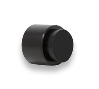 EVI Herrajes | Tope de Puerta Adhesivo para Pared | 28 x 28 mm | Goma Negra | Acero Inoxidable | Lacado Negro | Gran Adhesión | 100% Funcional | Mod. I-198/28-TPM-NG