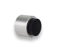 EVI Herrajes | Tope de Puerta Adhesivo para Pared | Ø28x28mm | Acero Inoxidable Acabado Mate - Goma Negra | Gran Adhesión | 100% Funcional | Mod. I-198/28TPMAM