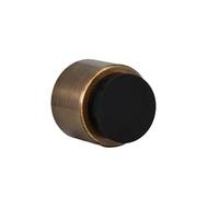EVI Herrajes | Tope de Puerta Adhesivo para Pared |Ø28x28mm | Latón Acabado Cuero Envejecido - Goma Negra | Gran Adhesión | 100% Funcional | Mod. I-198/28TPMCU