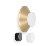 EVI Herrajes | Tope de Puerta para Colocación en Pared | Ø45x17mm | Laton Mate | Goma Blanca y Negra Incluidas | Instalacion Adhesiva o con Tornillo | Mod. I-260/45