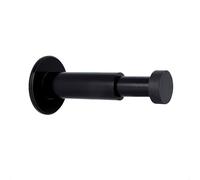 EVI Herrajes | Tope de Puerta para Pared Adhesivo| Longitud Regulable: 88-125 mm | Acero Inox. Lacado Negro - Goma Negra | Amortiguador Anti Golpes | 2 Modos de Instalación | 040182TPRADAMNG