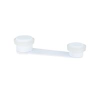 EVI Herrajes | Tope de Puerta Retenedor Giratorio Adhesivo | Acero Inox. Lacado Blanco - Goma Blanca | Puertas Hasta 50 mm de Grosor | Fijación Adhesiva o con Tornillo+Taco | Mod. I-164DUALBL