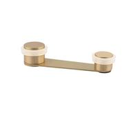 EVI Herrajes | Tope de Puerta Retenedor Giratorio Adhesivo | Laton Acabado Mate - Goma Blanca | Para Puerta de Hasta 50 mm de Grosor | Fijación Adhesiva o con Tornillo+Taco | Mod. I-164DUALBLMT