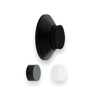 EVI Herrajes | Tope para Puerta Adhesivo | Colocación en Pared | Ø35x15mm | Acero Inoxidable Lacado Negro | Goma Blanca y Negra Incluidas | Instalación Adhesiva o Tornillo | Mod. I-260/35