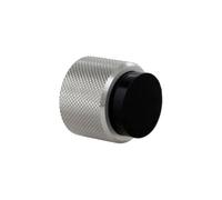 EVI Herrajes | Tope para Puerta de Pared de Diseño - Moleteado Diamante | Ø28x28mm | Acero inoxidable - Goma negra | Montaje Adhesivo y con Tornillo | I-198MOCCAM
