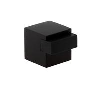 EVI Herrajes | Tope para Puerta de Suelo - Diseño Cuadrado | 20x20mm | Acero - Lacado Negro | Montaje Adhesivo| I-197/20