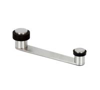 EVI Herrajes | Tope Retenedor Giratorio de Puerta | Hueco Útil 100 mm de Grosor | Acero Inoxidable Acabado Mate - Goma Negra | Incluye Tornillo + Taco | Mod. I-253RAM