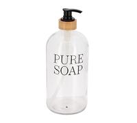 Evideco French Home Goods Tendance - Jabón Puro 1l dosificador de jabón de Cristal de bambú - Transparente