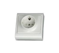 Evila - Base superficie shucko 2 polos+toma tierra lateral 80x80 blanco