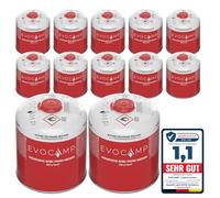 EVOCAMP 12X cartucho de gas Propano Butano 450g, cartucho de rosca europea 7/16", botellas de gas para camping 809ml, bombona de gas, puede utilizarse para barbacoas Weber de la serie Q100/1200