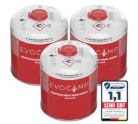 EVOCAMP 3X cartucho de gas Propano Butano 450g, cartucho de rosca europea 7/16", botellas de gas para camping 809ml, bombona de gas, puede utilizarse para barbacoas Weber de la serie Q100/1200
