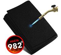 EVOCAMP Base ignífuga 100x100 cm - Alfombra de protección térmica resistente al calor hasta 982 °C - Alfombrilla de soldadura, alfombra ignífuga para una protección contra incendios segura