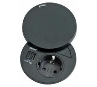 EVOLine Circle80 Hide, con toma de corriente Schuko, color mate