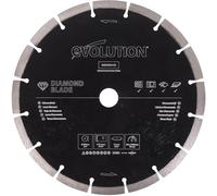 Evolution Hoja de diamante de 230 mm D230SEG-CS de Evolution. Borde segmentado para cortar mampostería, como ladrillo, hormigón reforzado y piedra