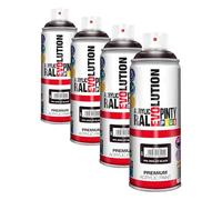Evolution pinty color M123010 - Pintura spray acrilica 520 cc negro brillante (Paquete de 4)
