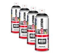 Evolution pinty p. M123011 - Pintura spray acrilica 520 cc negro mate (Paquete de 4)