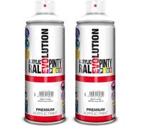 Evolution pinty p. M123014 - Pintura spray acrilica 520 cc blanco mate (Paquete de 2)