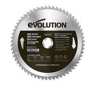 Evolution Power Tools - hoja de madera fina de 255 mm, hoja de sierra de corte transversal, diseñada para un acabado más limpio, disco sierra circular