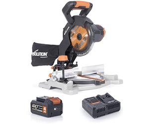 Evolution Power Tools - R185CMS-Li Sierra ingletadora, ingletadoras, Inalámbrica, ingletadora bosch profesional, engletadora para madera profesional, tronzadora, ingletadora telescopica, 185 mm