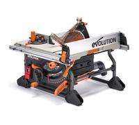 Evolution Power Tools R255TBL Sierra de mesa (Nueva generación Rage 5-S) Multi-Material Hoja de corte incluida Corta Madera Metal Plástico, Bisel 45˚, Ángulo de inglete +/- 60˚, 1650w