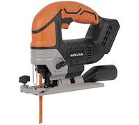 EVOLUTION POWER TOOLS Sierra de calar inalámbrica R90JGS - Li de - Incluye 5 hojas multiusos, Black/Orange