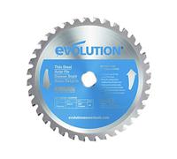 Evolution T180TCT-68CS Hoja de sierra de 180 mm de Evolution para acero fino: la hoja de sierra de metal con punta de carburo no genera calor, rebabas ni chispas