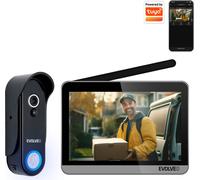 EVOLVEO DoorPhone W7, kit de videoportero inalámbrico con WiFi, monitor y plateado