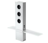 Evotec Torre de toma de corriente triple, USB y estante